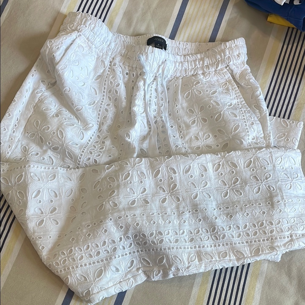 White Eyelet JCrew Pants